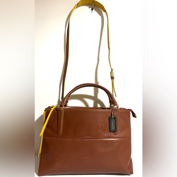 Coach Brown and Yellow Shoulder Bag - Picture 1 of 9